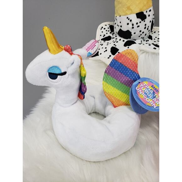 BARK BOX LOT 4 DOG TOY GIRL LARGE ICE CREAM CONE UNICORN CHOCO CHOCOLICK BEACH - Picture 3 of 10